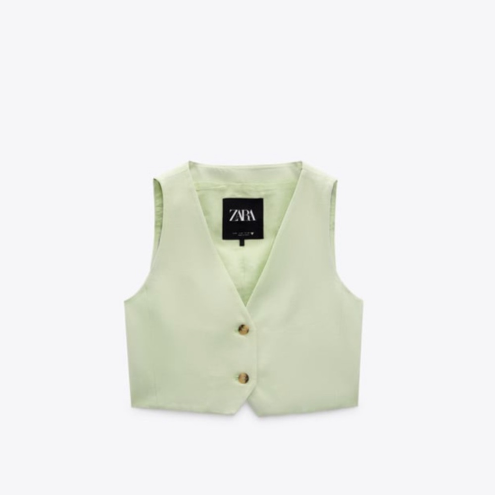 Zara crop linen vest
